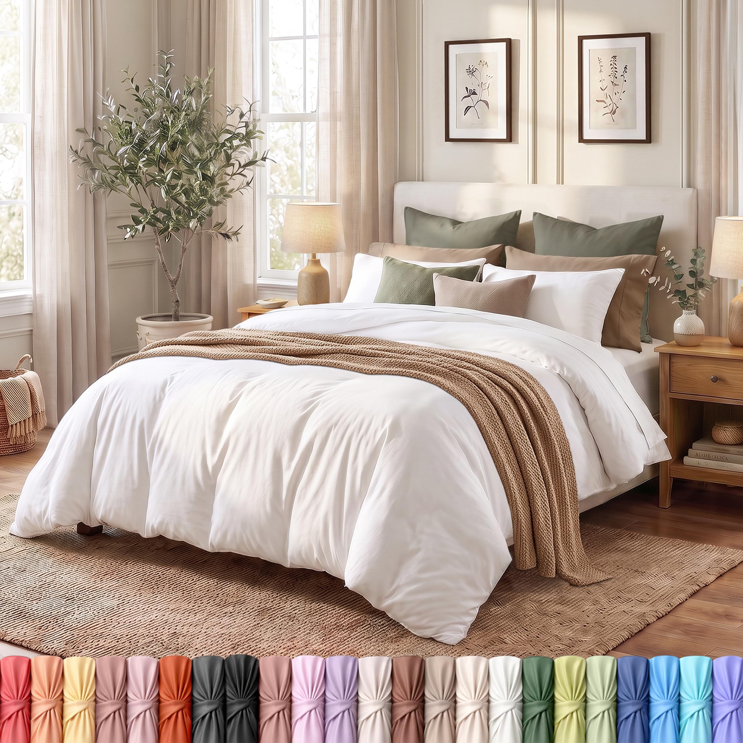 Duvet Cover King, 3 Piece Set, Extra Soft with Zipper Closure, White | Ultra-Sof