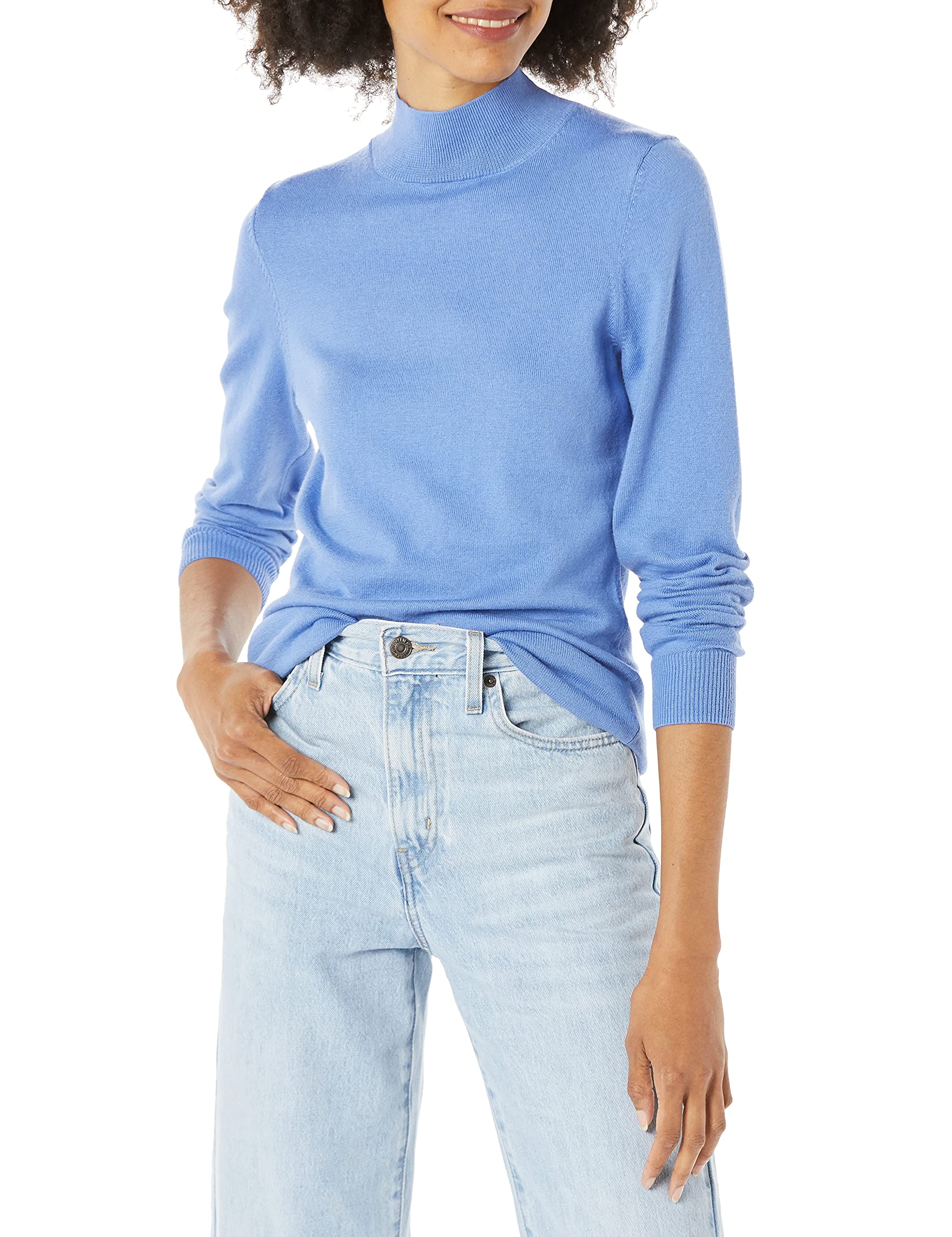 Amazon Essentials Women's Lightweight Mock Neck Sweater (Plus Sizes Available)