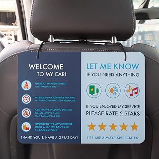 NIVRANA Rideshare Car Sign 2-Pack — Better Customer Relations, Higher Ratings and More Tips with a Large Universal Sign, Accessory for Uber, Lyft, Rideshare Drivers