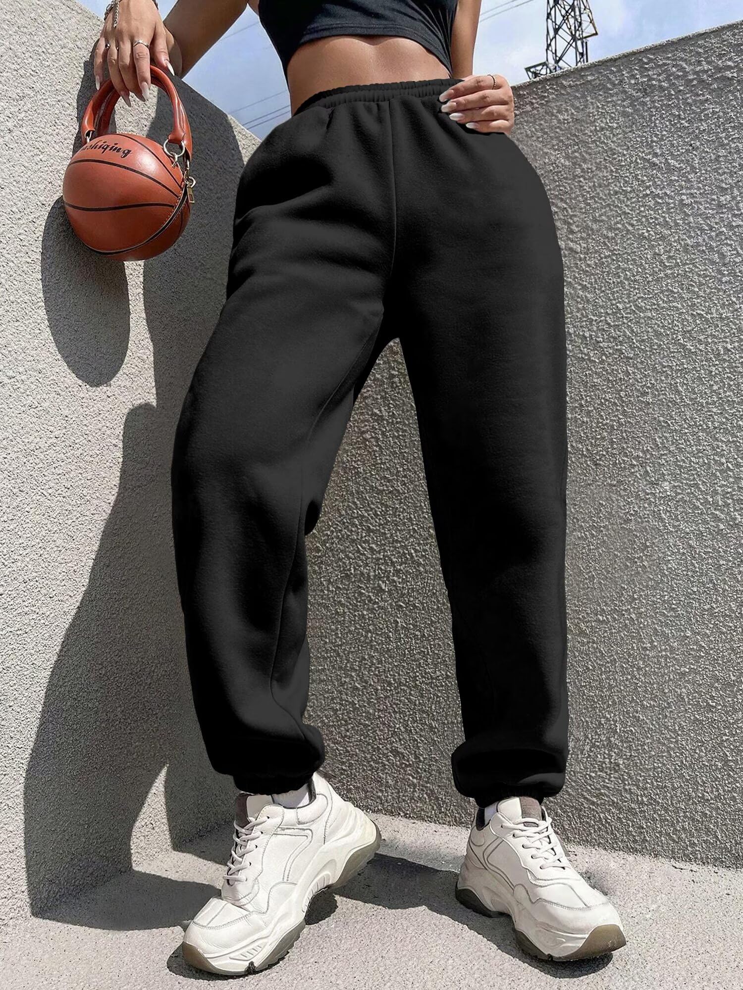 Women's Everyday Jogger Sweatpants Elastic Ankle Cuffs Relaxed Fit Bottom