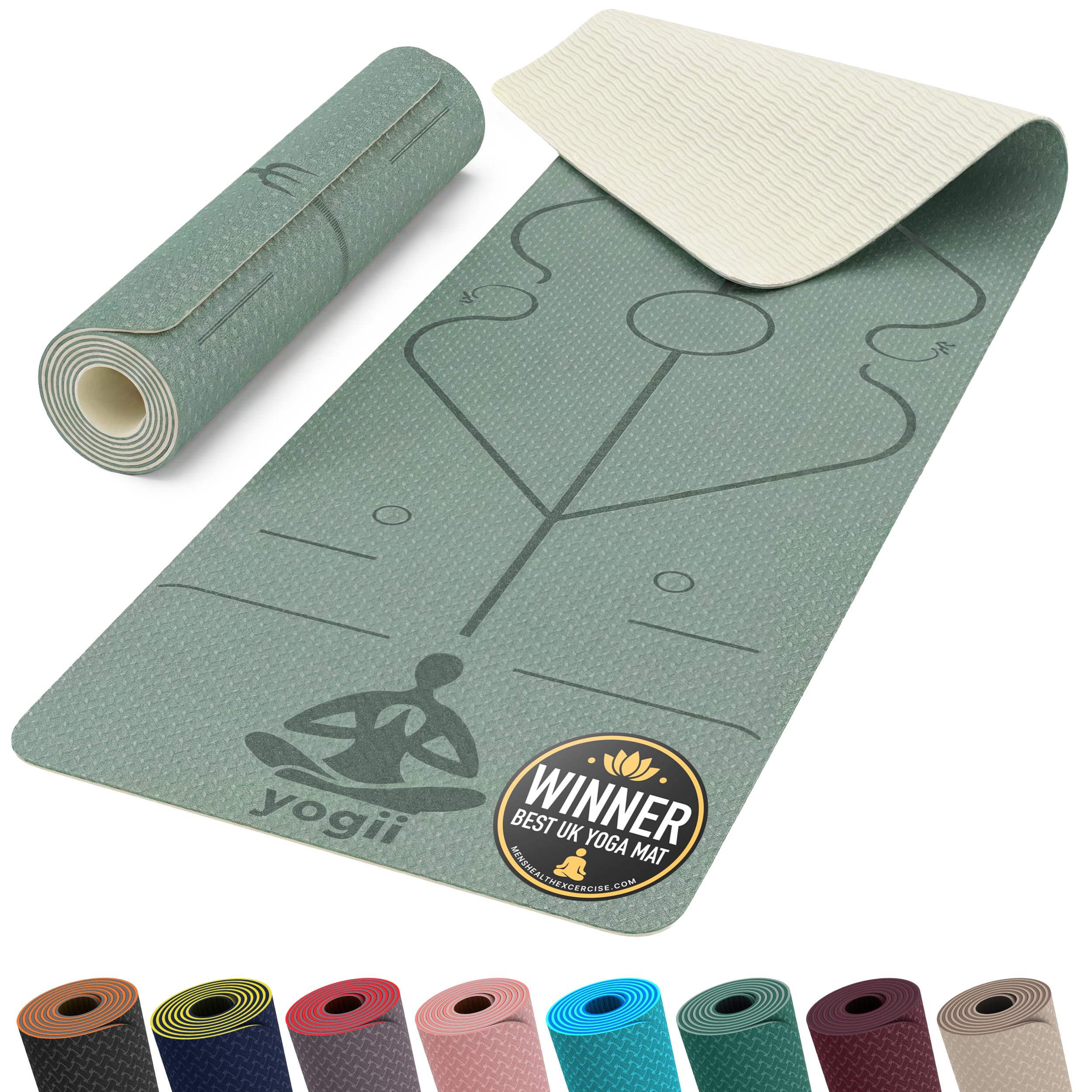 Yogii Yoga Mat - Non-Slip 6mm Thick TPE & Travel-friendly Yoga Mat - Perfect for