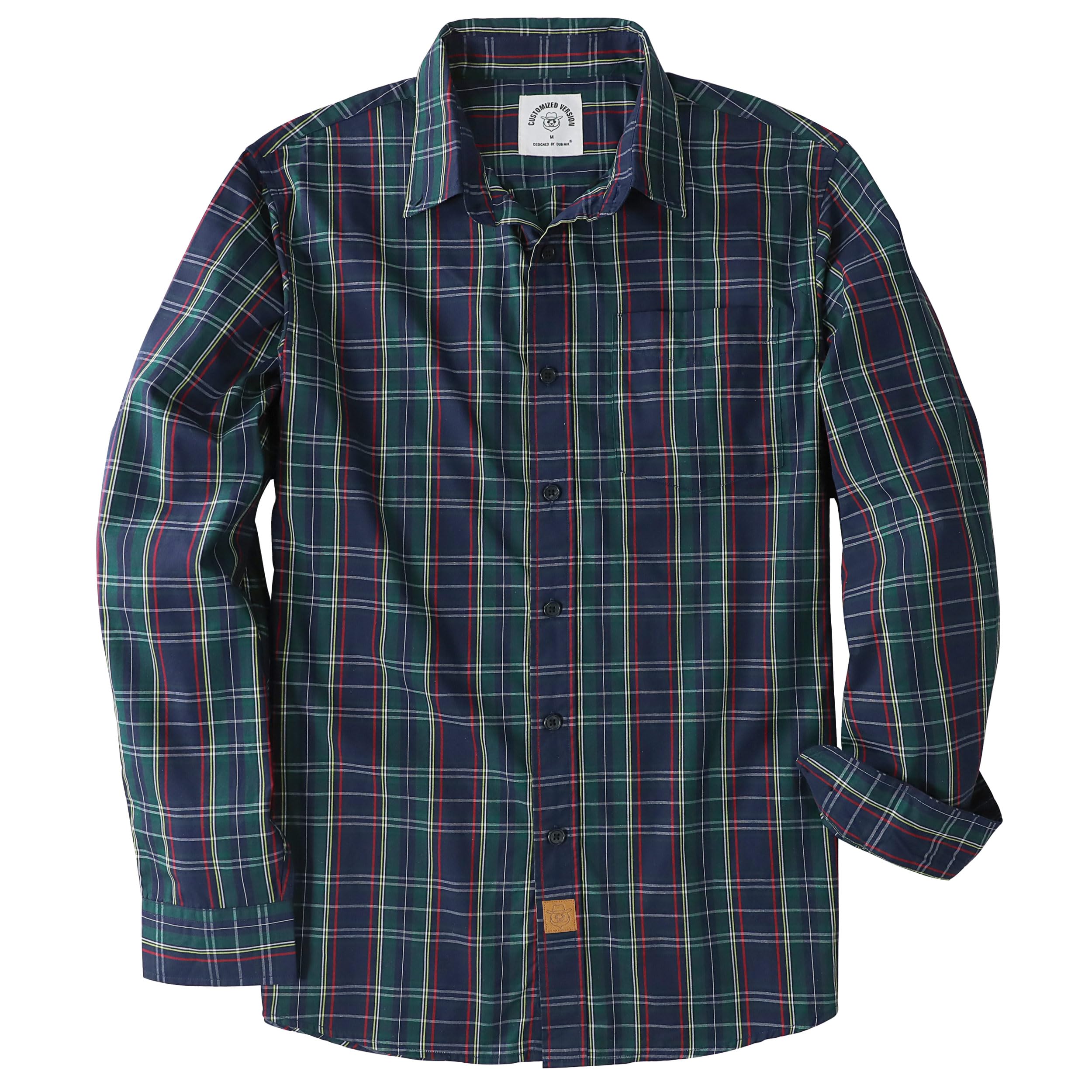 Dubinik® Men's Long-Sleeved Checked Casual Regular Fit Shirt