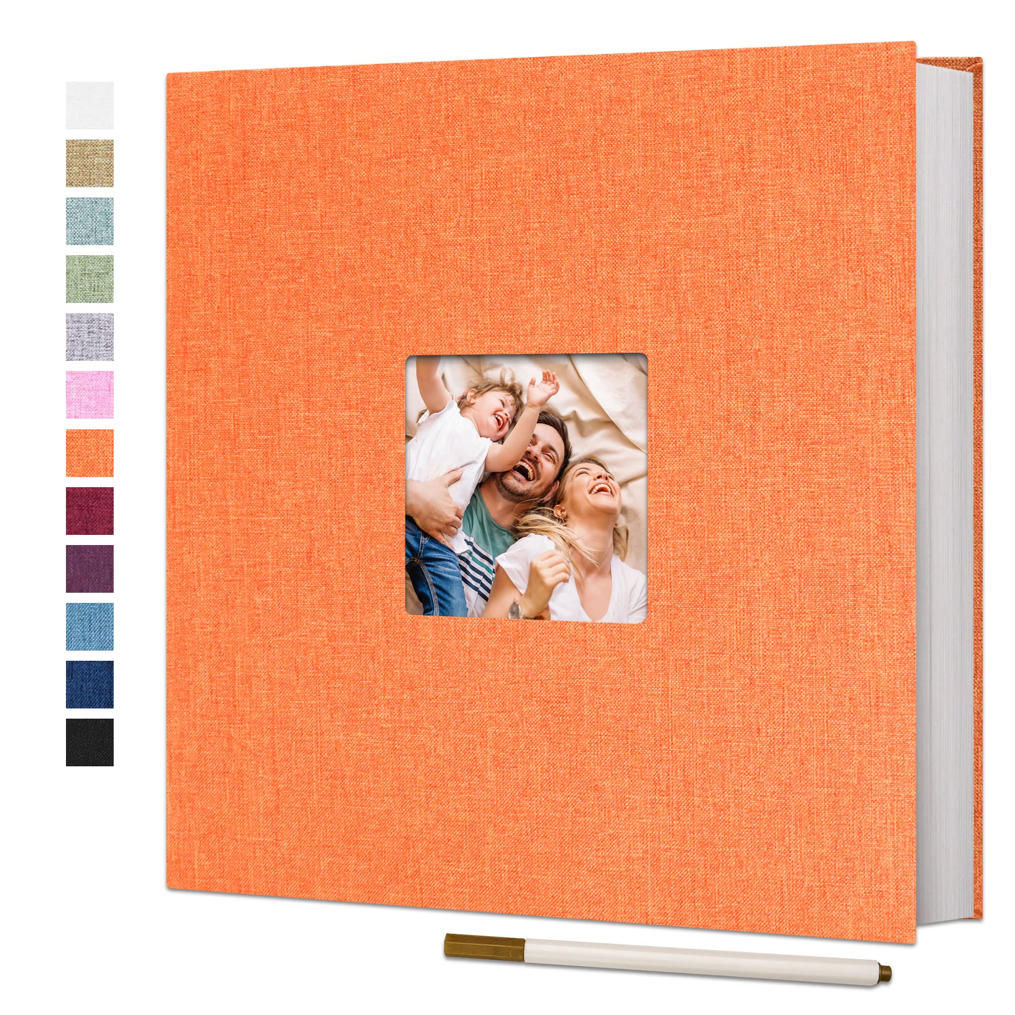 Vienrose Photo Album Self Adhesive Book with Window 40 Pages 33x32cm Orange