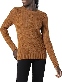 Amazon Essentials Women's Fisherman Cable Knit Long-Sleeve Crewneck Jumper (Available in Plus Size)
