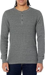 Amazon Essentials Men's Slim Fit Long Sleeve Honeycomb Henley Shirt