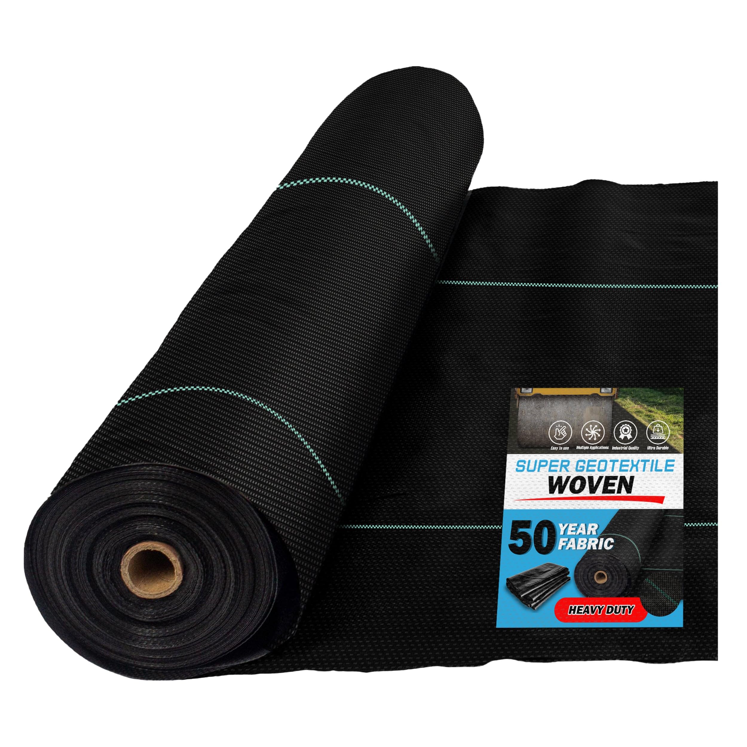 Super Geotextile Woven Geotextile Fabric 12.5x60Ft, Heavy Duty Driveway | Under 
