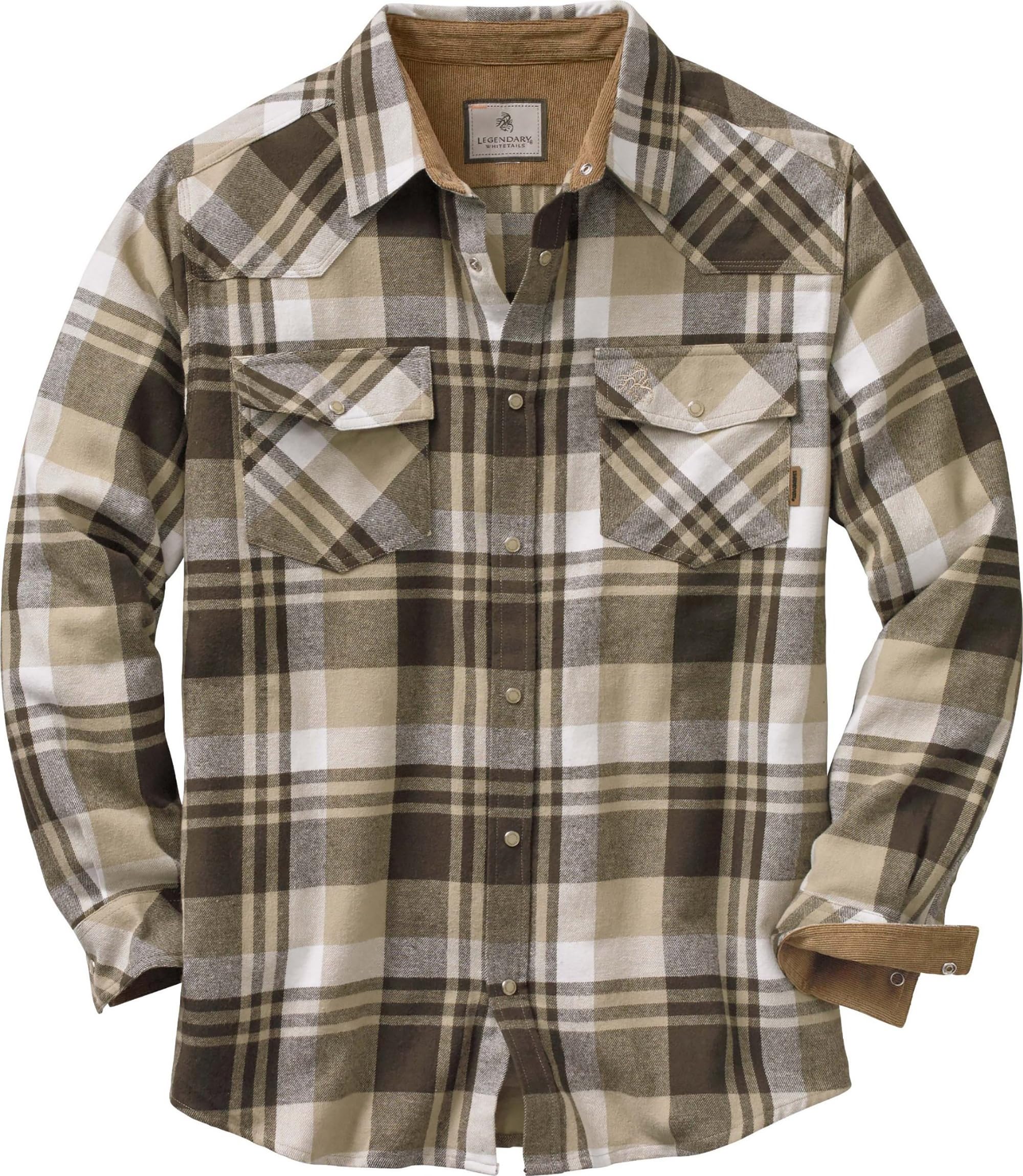 Legendary Whitetails Men's Shotgun Western Flannel Shirt with Button Down (Pack 
