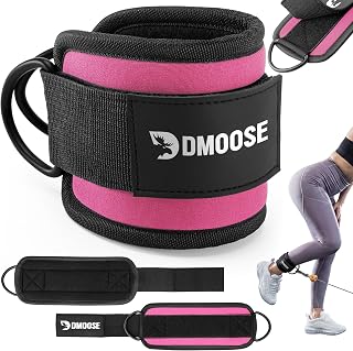 DMoose Ankle Strap for Cable Machine - One Size Fit with Premium Padding, Workout Kickback Ankle Cuffs, Ankle Bands for Working Out, Booty Workouts, Leg Extension, Hip Abductors & Lower Body Exercises