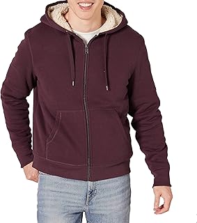 Amazon Essentials Men's Sherpa-Lined Full-Zip Fleece Hoodie Sweatshirt