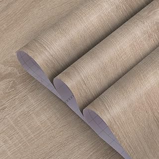 TOTIO Large Size Woodgrain Wallpaper Grey Oak Grain Vinyl Wrap 24x354inch Matte Thicken Light Gray Sticky Back Plastic Waterproof Furniture Sticker Worktop Vinyl Covering Self Adhesive Wall Sticker