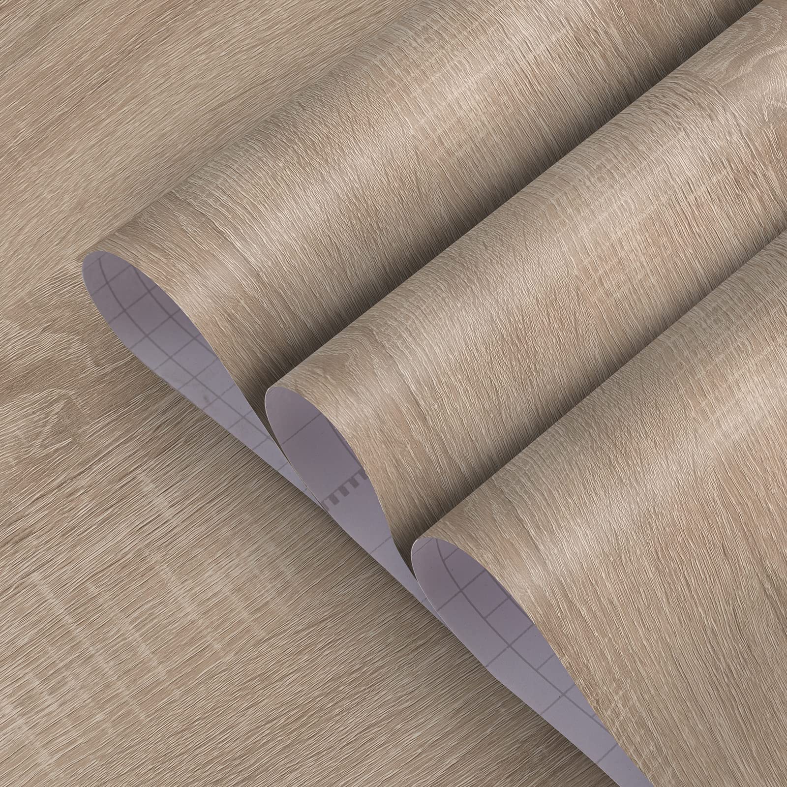 TOTIO Large Size Woodgrain Wallpaper Grey Oak Grain Vinyl Wrap 24x354inch Matte 