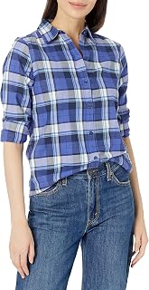 Amazon Essentials Women's Classic Fit Long Sleeve Lightweight Flannel Shirt