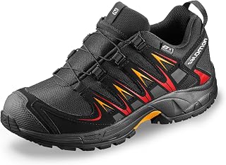 Salomon, L39849900, Scarpe da Bambino per la Corsa, Trail Running e Attività all'aria Aperta XA Pro 3D CSWP, Nero/Rosso (Black/Black/Fiery Red), Misura: 36