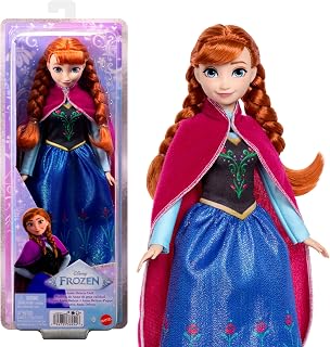 Mattel Disney Frozen Anna Fashion Doll in Sparkling Removable Dress | Removable Cape & Boots, Braided Hair, Posable & Collectible, Signature Look Inspired by Disney Frozen