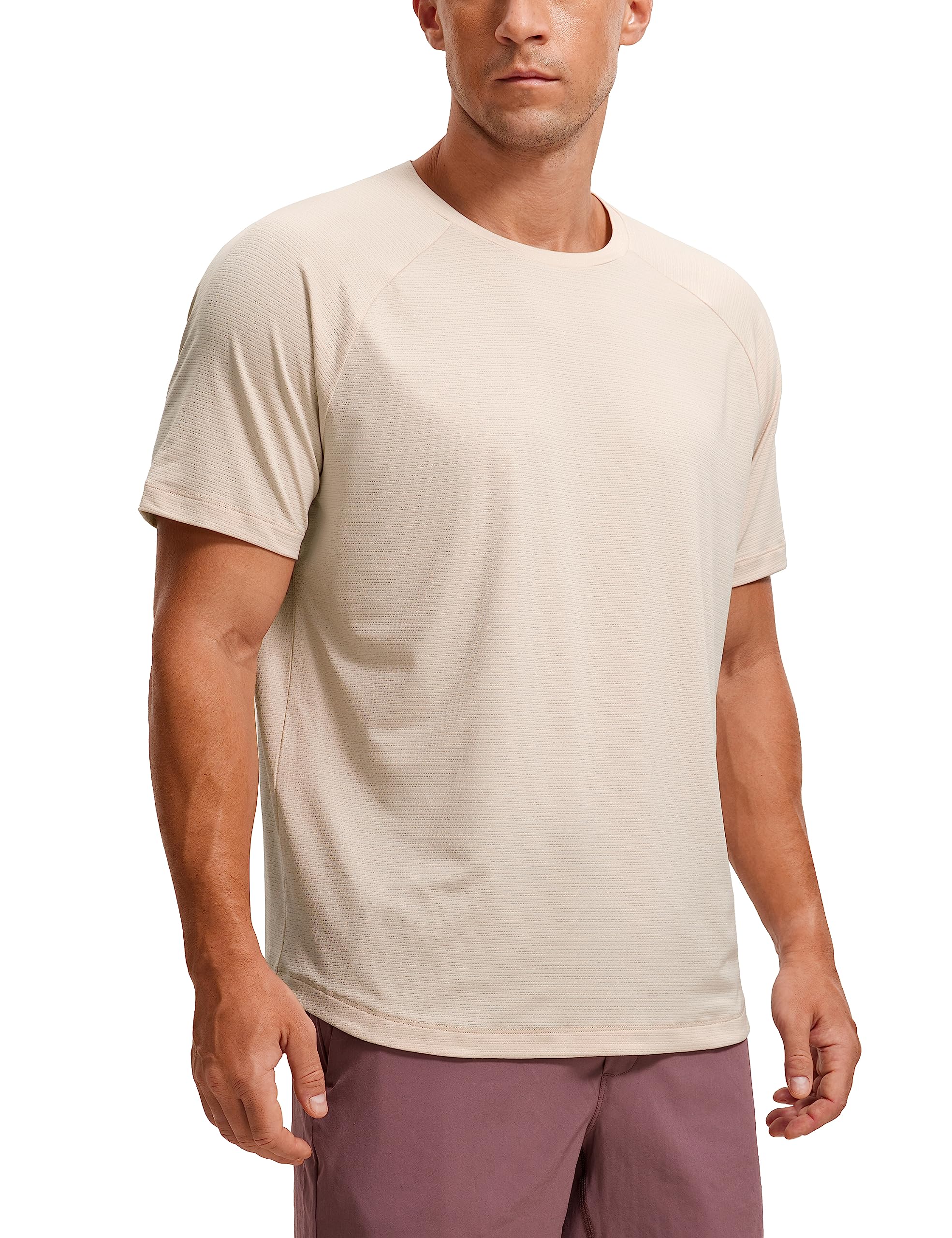 CRZ YOGA Breathable Texture Crewneck T-Shirts