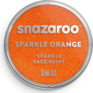 Snazaroo - Face and Body Paint - Glitter Orange - 18ml - Fancy Dress Face Paint for Children and Adults