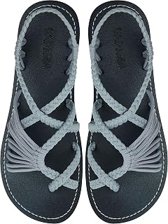 Capana Woven Women's Flat Sandals - Strappy Braided Sandals, Beach Sandals for Women Dressy Summer, Rope Bohemian Sandals, Spring Casual Womens Shoes, Comfy Boho Flats for Teen Girls – Banyan