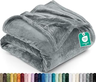 Utopia Bedding 300GSM Fleece Throw Size Bed Blanket [Ash Grey, 60x50 Inch] with Anti-Static Microfiber Lightweight Fuzzy Soft Cozy Blanket for Bed, Couch and Sofa - Suitable for All Seasons