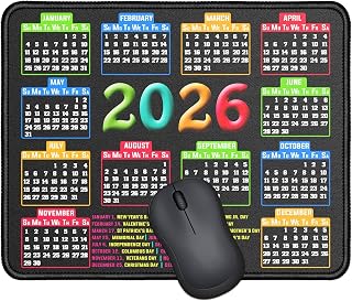 2026 Calendar Small Mouse Pad, Stitched Edge,Computer Mouse Pad with Non-Slip Rubber Base,Laptop Mouse Pad 9.6 x 7.8 x 0.12 inch