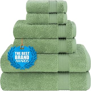Cotton Paradise Turkish 6 Piece Towel Set for Bathroom Soft Absorbent Dry
