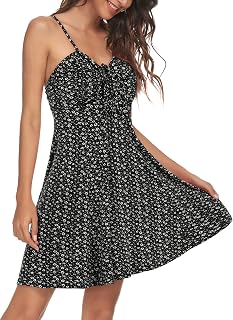 Missufe Women's Casual Drawstring Ruched Drawstring Mini Dress