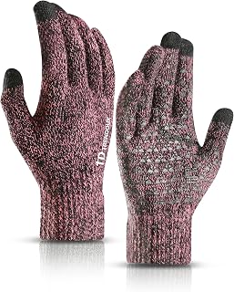 TRENDOUX Winter Gloves for Men and Women – Touch Screen Gloves – Computer Smartphone Table Work Winter Flexible Thermal – Warm Soft Sports Bike Running Non-Slip Cycling