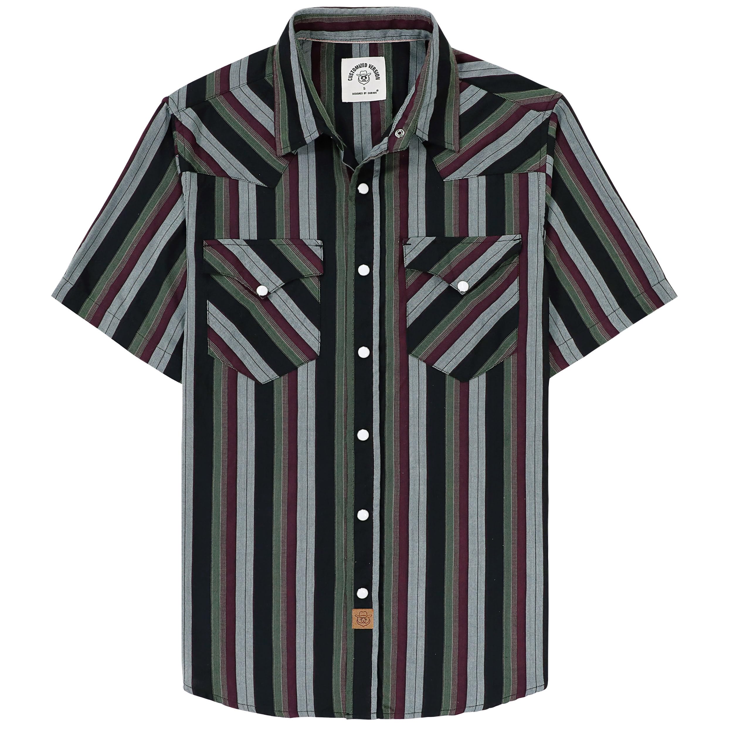 Dubinik® Bamboo Fiber Shirts Short Sleeve Man Press Button Vintage Western Light