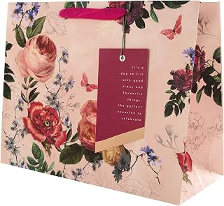 Hallmark Large Gift Bag, Elegant Floral Design, for Birthday, Mothers Day, Anniversary