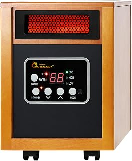 Dr Infrared Heater DR-968 Portable Space Heater, 1500-Watt, Cherry