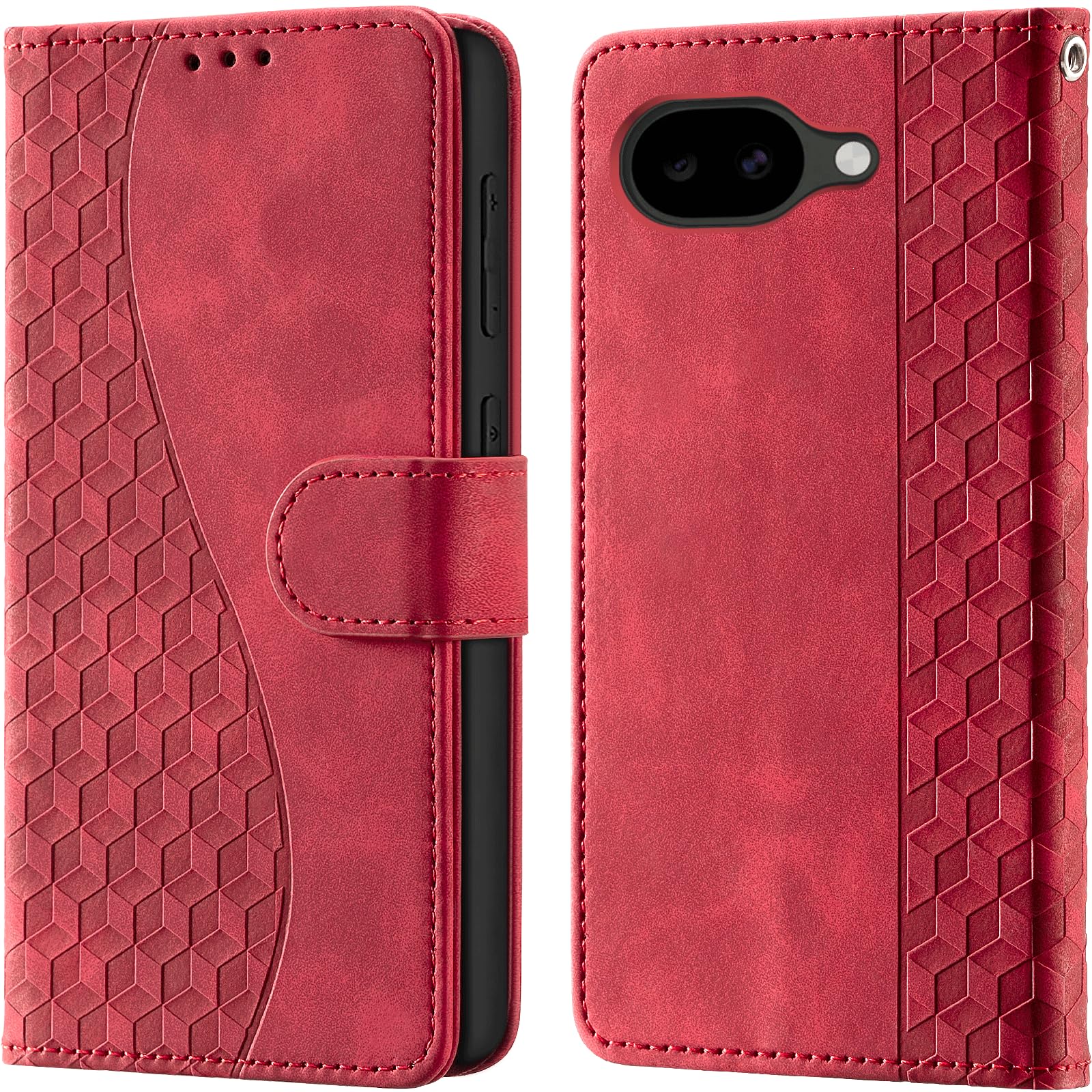 Wallet Flip Case for Google Pixel 10A Leather Red