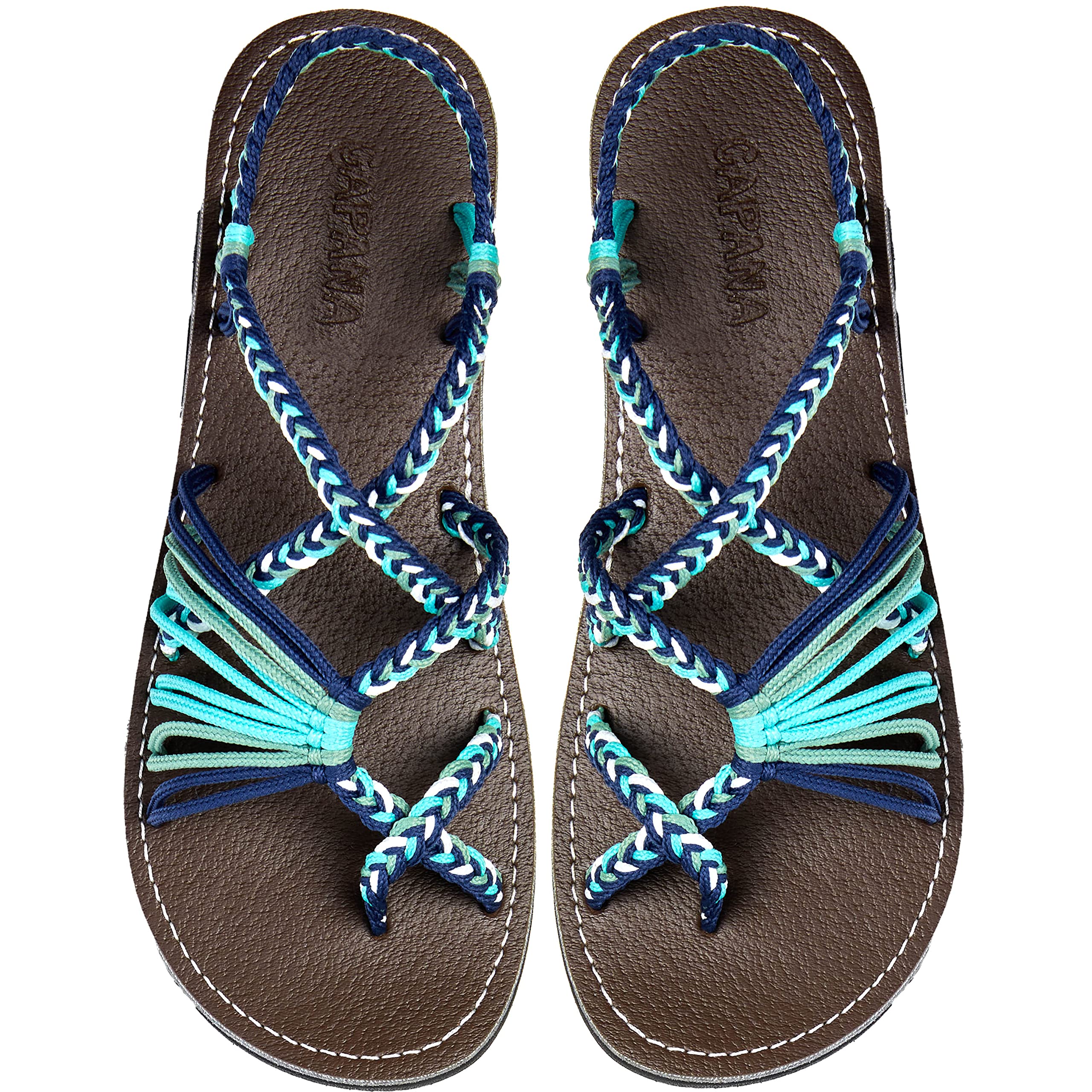 Capana Woven Women's Flat Sandals - Strappy Braided Sandals, Beach Sandals for W