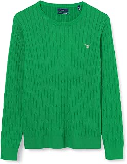 GANT 480022 Stretch Cotton Cable V-neck, Women's Sweater, Pink ( Rose ), One Size