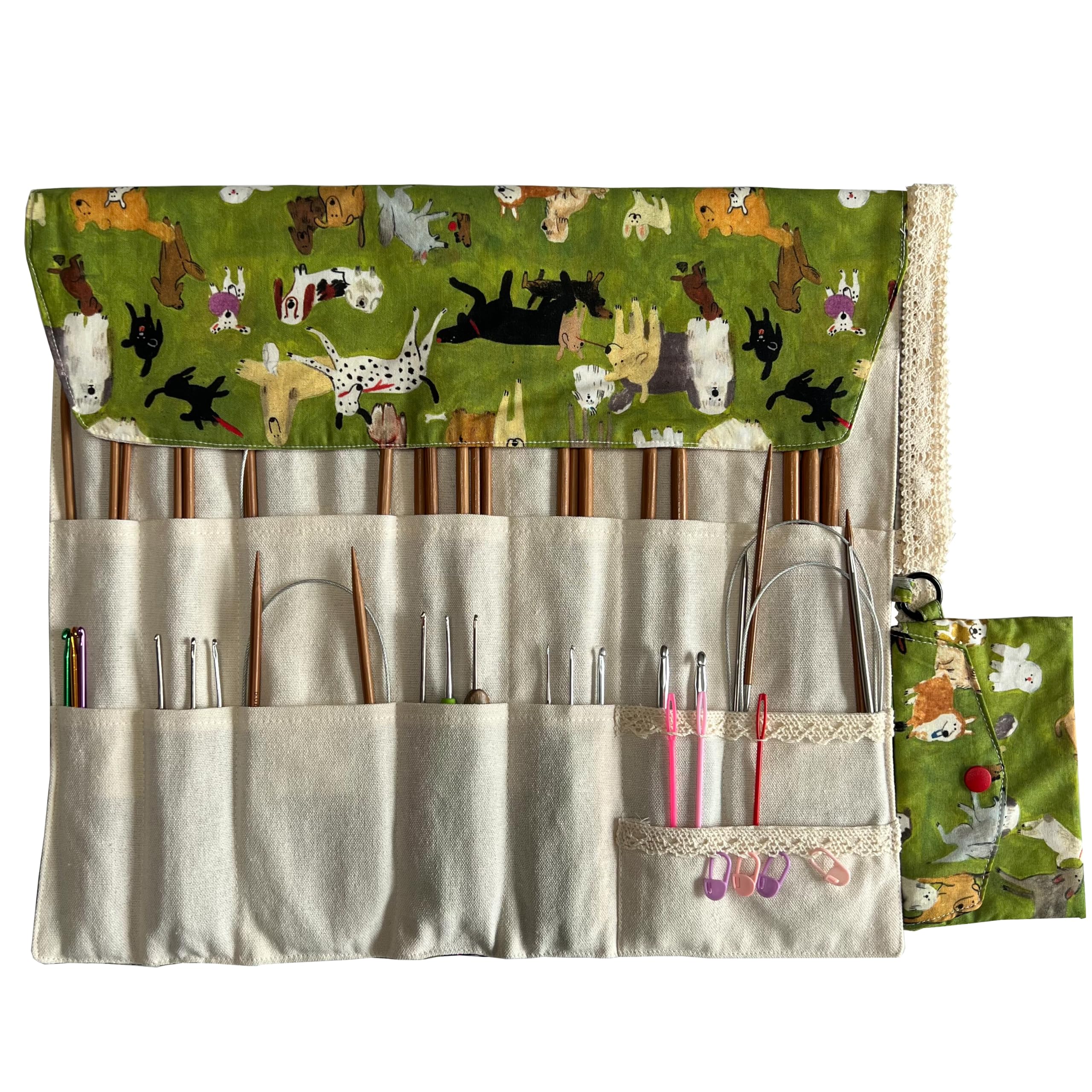 Knitting Needle Case, Crochet Hook &Circular Needles Organizer,(up to 14") | Rol