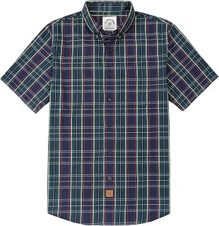 Dubinik® Shirts Men Short Sleeve Plaid Shirt Short Sleeve Man Summer Button Casual Vintage Work Shirts for Men