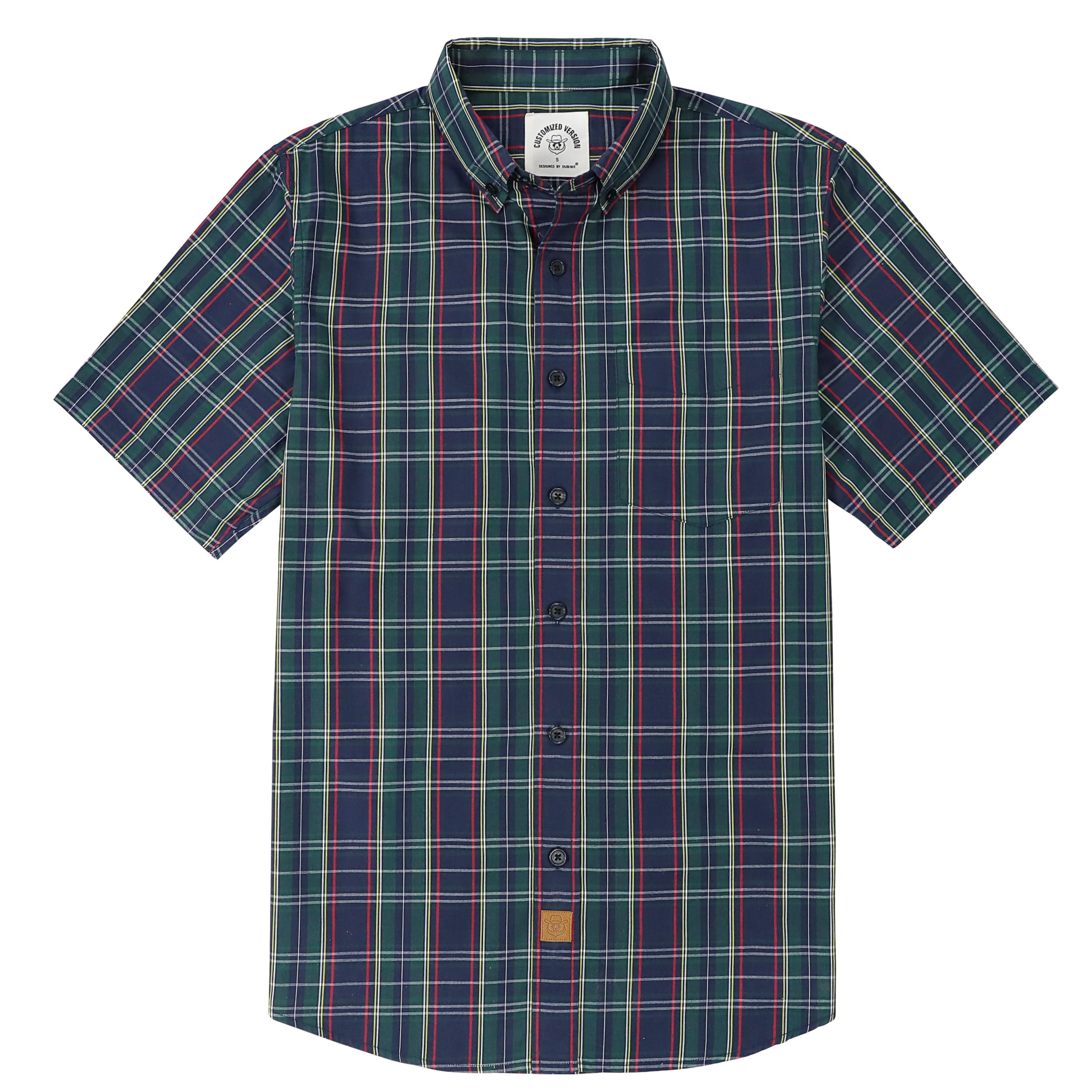 Dubinik® Shirts Men Short Sleeve Plaid Shirt Short Sleeve Man Summer Button Casu