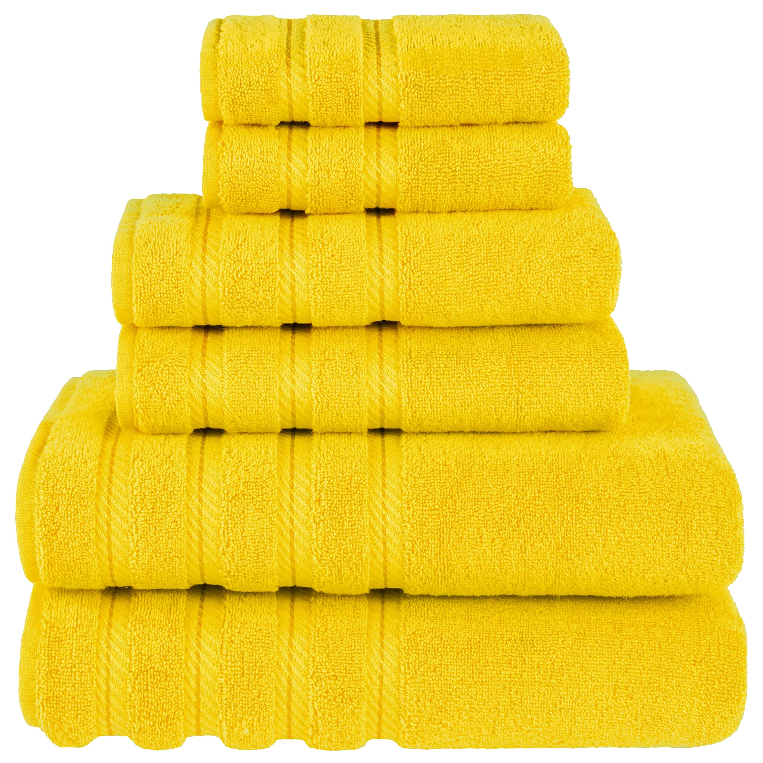 American Soft Linen 100% Carde Cotton 6 Piece Towel Set, 590 GSM Heavy Weight So