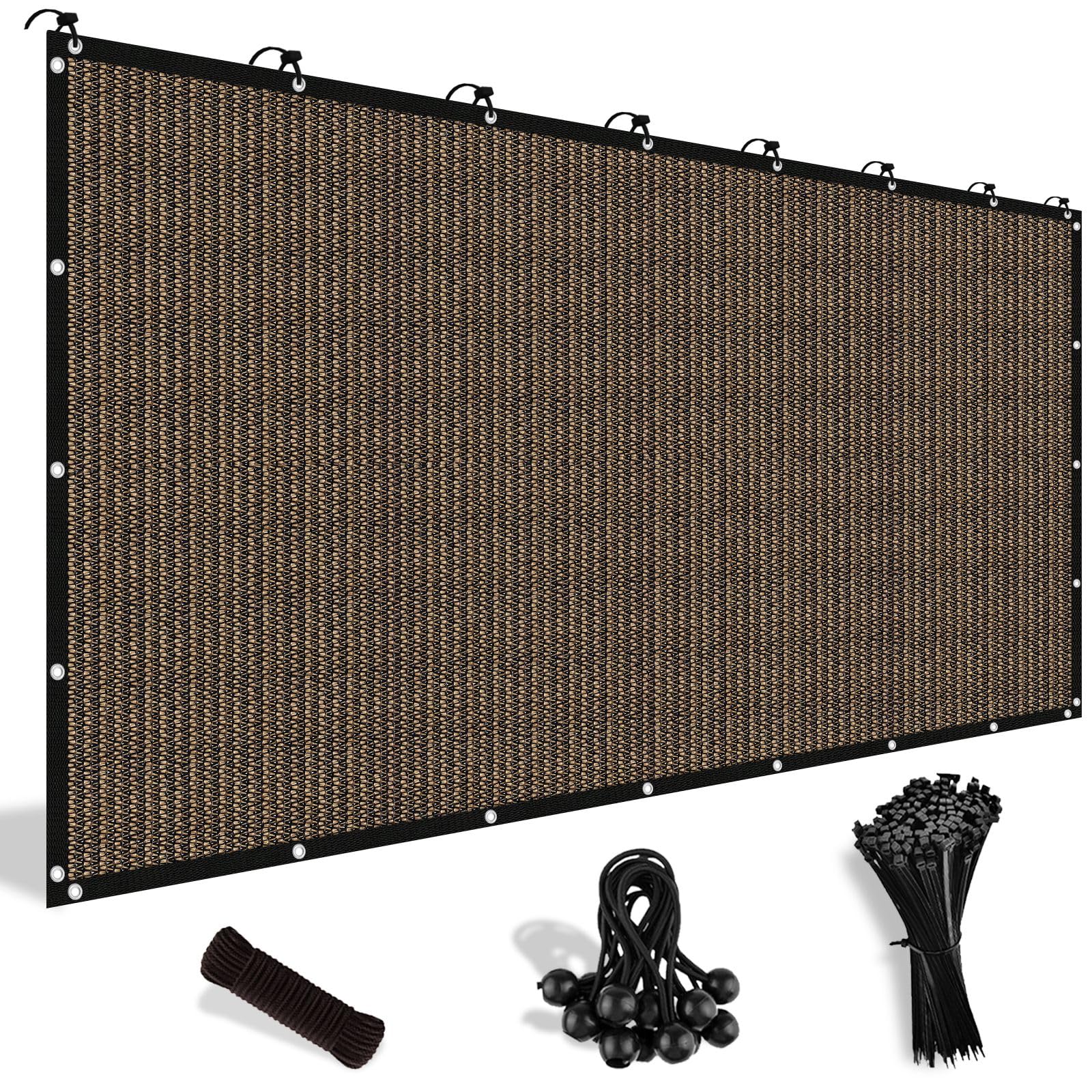 Shade&Beyond 90% Sun Shade Cloth with Grommets, 8' X 12' Pergola Shade Cover Can