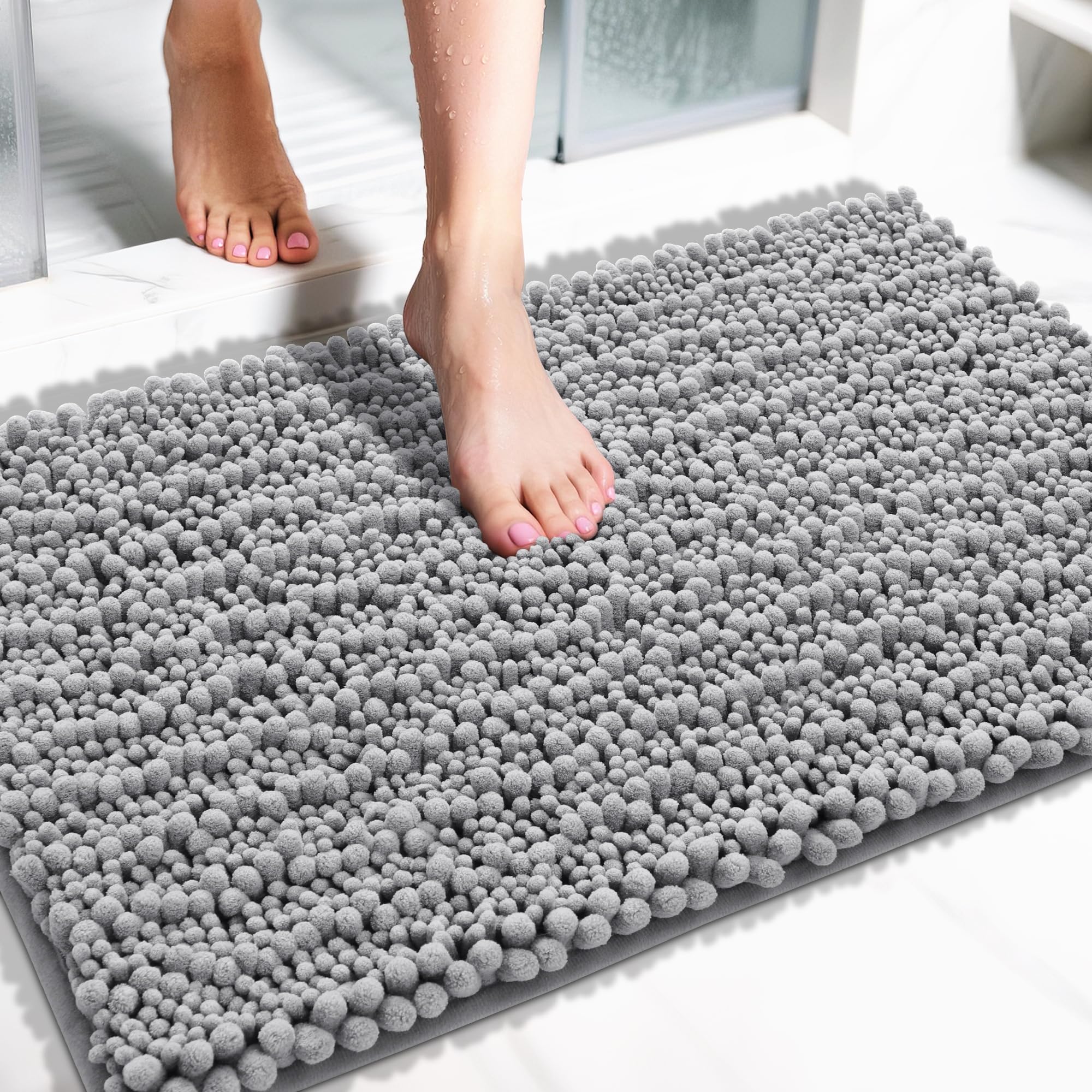 Yimobra Bathroom Rugs Non Slip Washable 32x20 Inch - Ultra Soft Absorbent Chenil