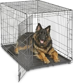 New World by Midwest 48-Inch Single Door Crate, XL Breeds, 90-110 lbs | Folding Dog Crate, Leak-Proof Tray & Secure Latch, Portable, Durable & Easy to Assemble