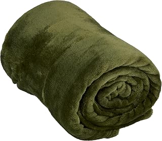 ArtiCasa Fleece Blanket, 150 x 200 cm, Bedspread, Cuddly Blanket, Sofa Throw Blanket, 1-Person Sofa Blanket, Living Room Decoration, Machine Washable, Dark Green, Fleece/Polyester
