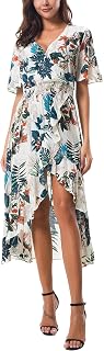 Kormei Women's Long Dress Summer Elegant Boho Maxi Dress Flowers Beach Dresses Party