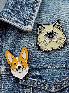 Dog Enamel Pin Set - Golden Retriever, Border Collie and French Bulldog - Cute Animal Pins for Backpacks, Jackets and Hats - Dog Lovers Gift