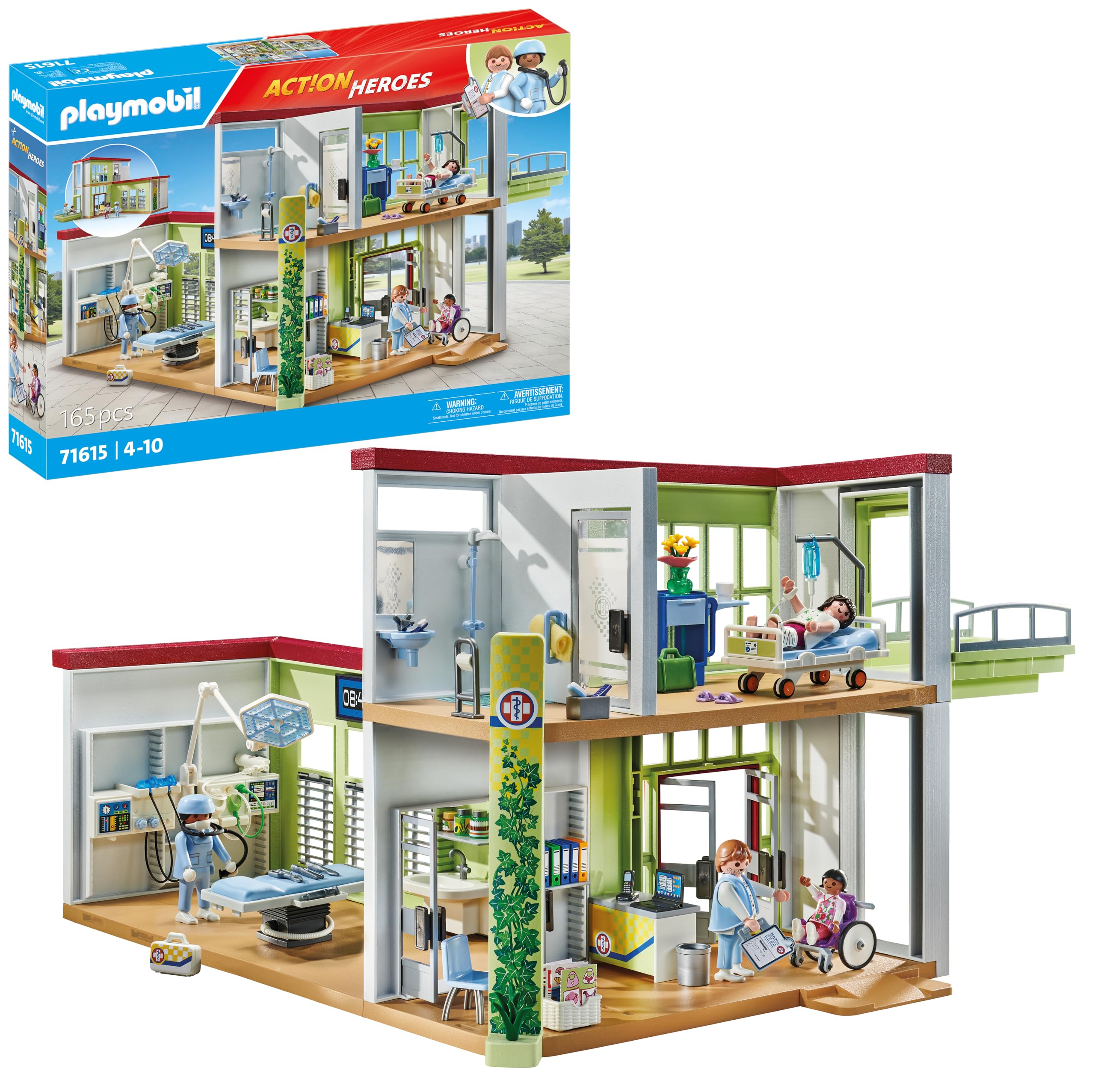 Playmobil 71615 Modern Hospital - Action Heroes - Includes Four Characters and M