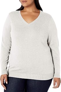 Amazon Essentials Jersey Ligero de Manga Larga con Cuello en V y Corte Estándar Mujer