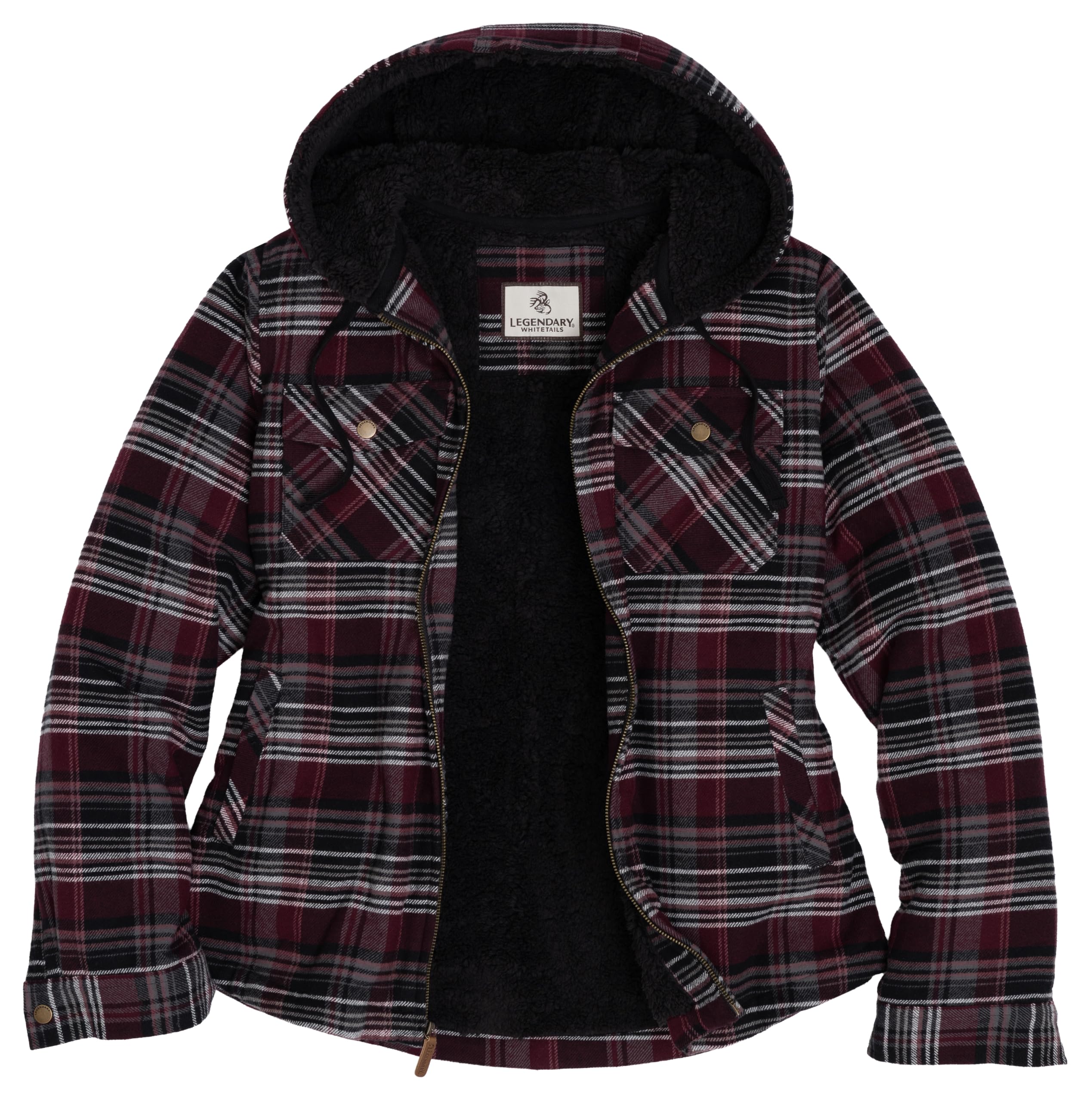 Legendary Whitetails Women's Hooded Shacket Berber Lined Shirt Jacket