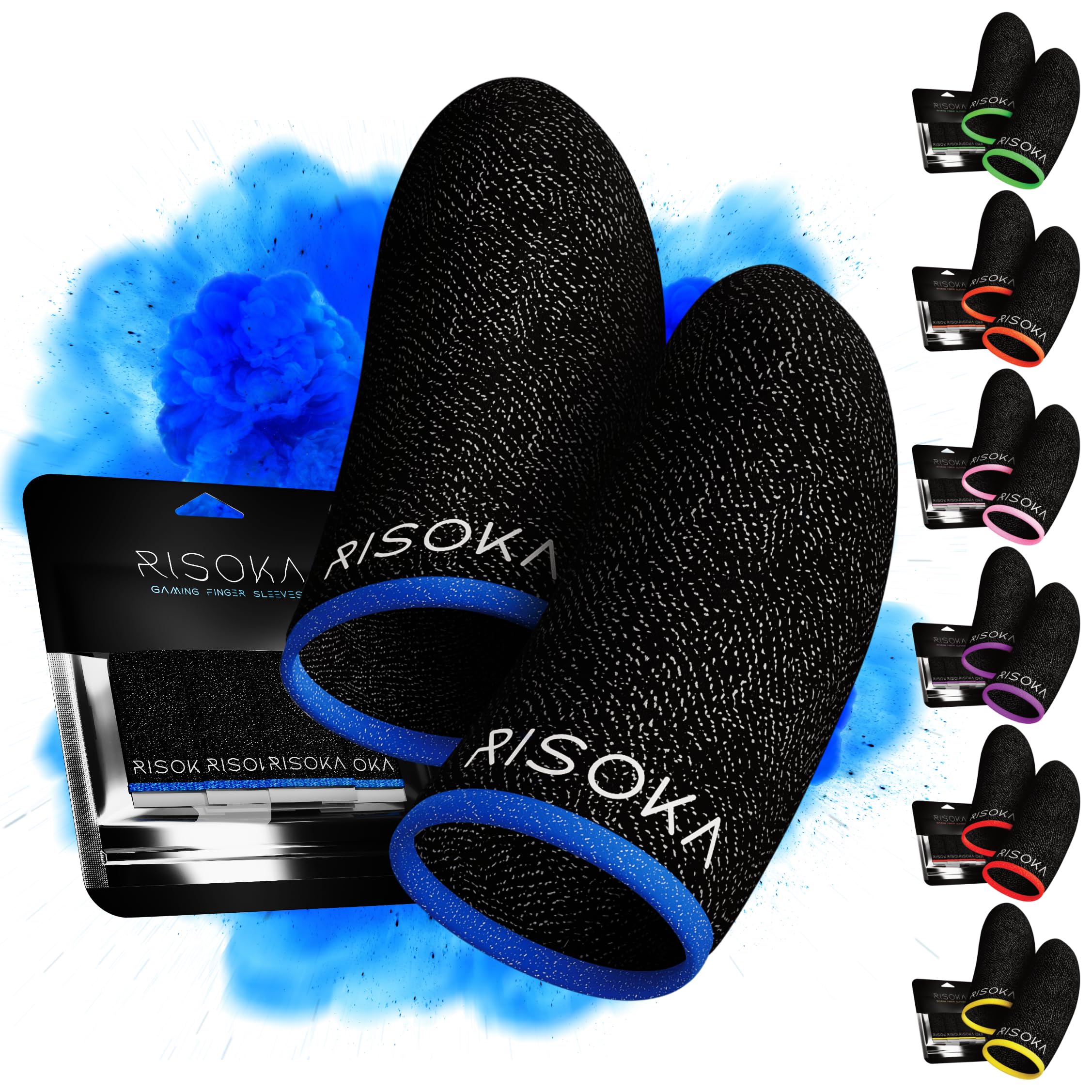 RISOKA 10 Pieces Gaming Finger Sleeves - Perfect Touchscreen Glide | Thumb Sleev