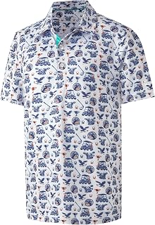 Boy's Polo Shirts Short Sleeve Collared Printed Youth Golf Shirts for Boys