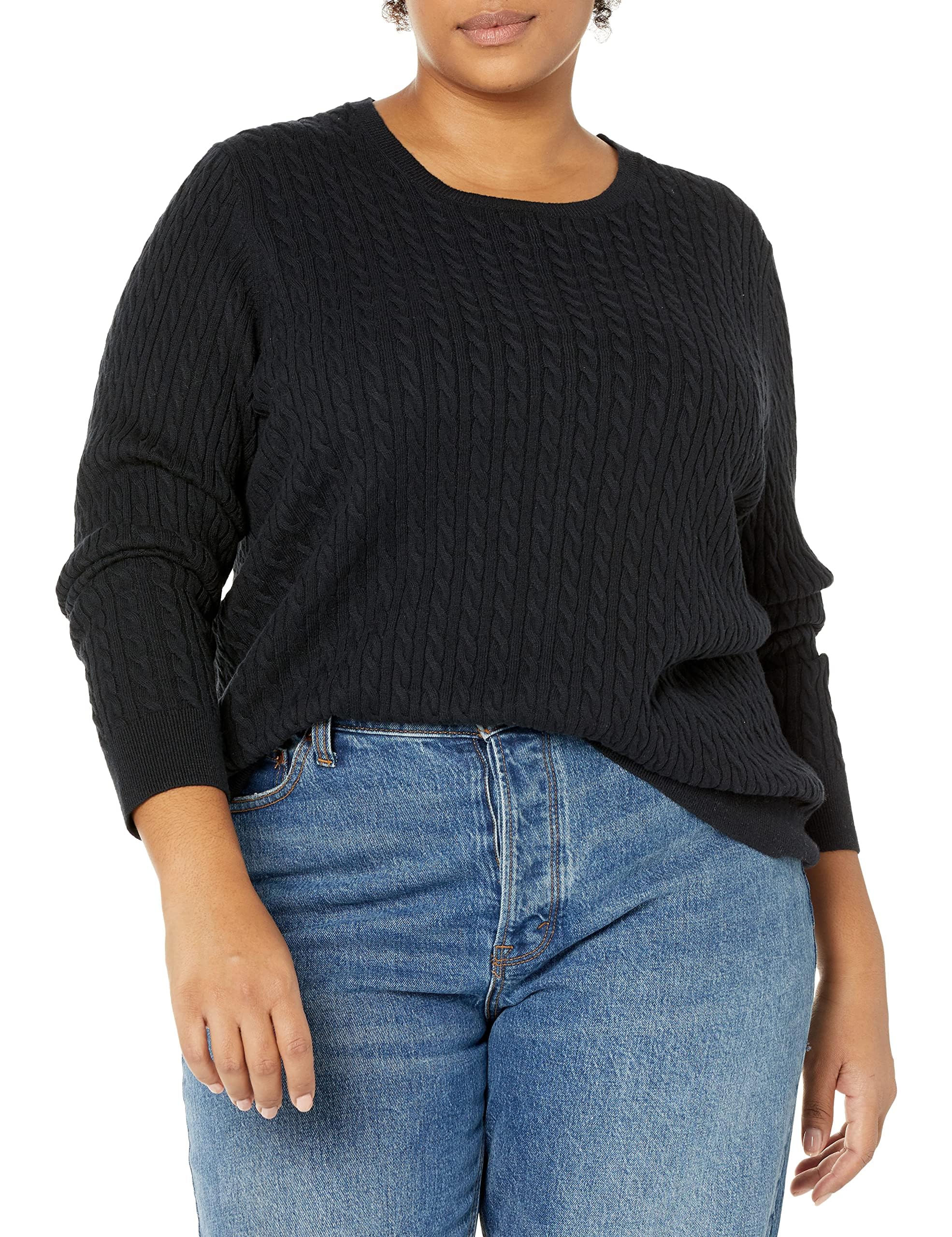 Amazon Essentials Women's Lightweight Cable-Knit Long-Sleeve Jumper