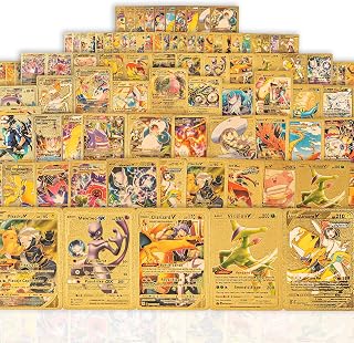 55 PCS Gold Foil Cards Pack with Deck Box – Rare Golden Cards, No Duplicates – Great Gift for Fans, Kids, Collectors (Gold)