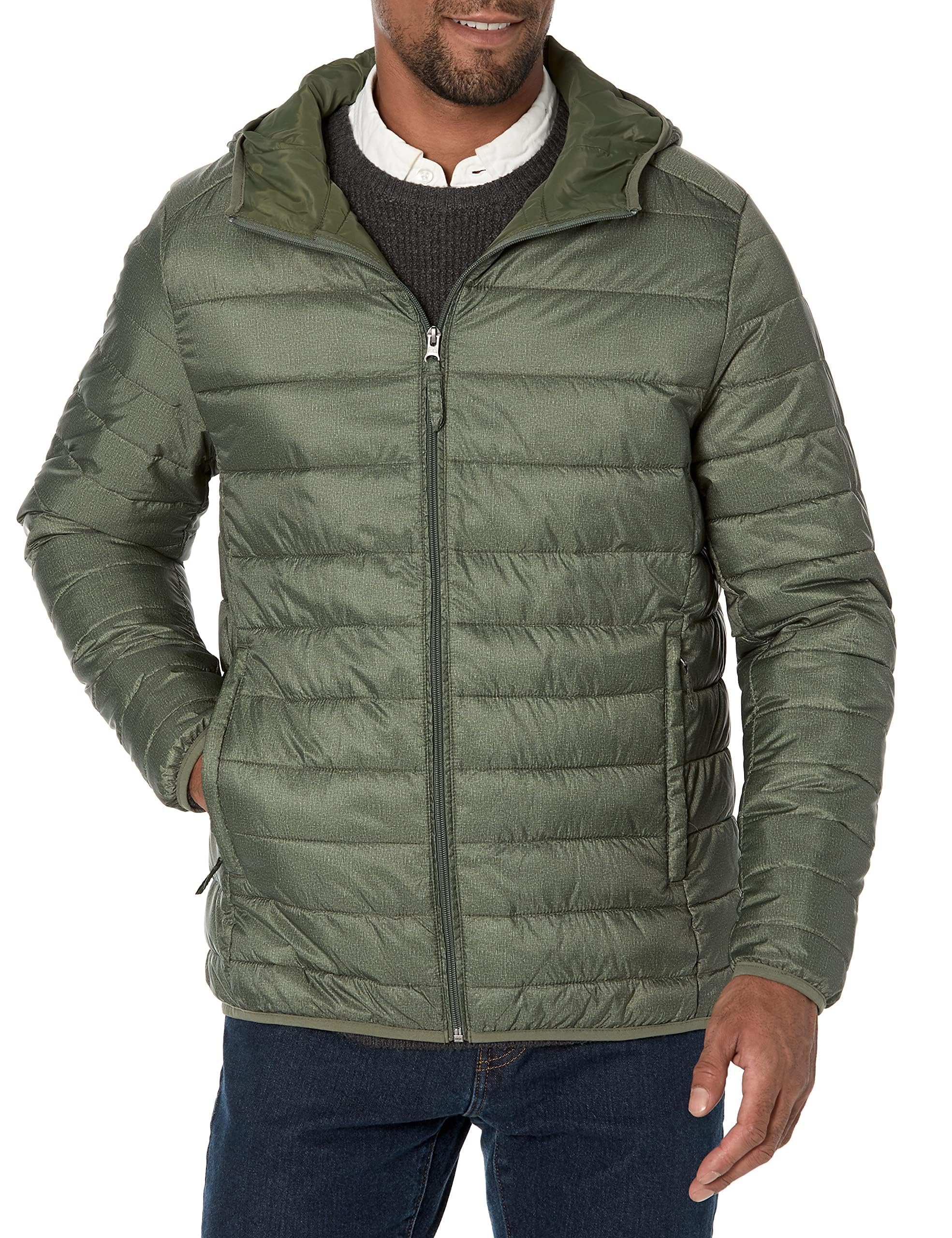 Amazon Essentials Men's Lightweight Water-Resistant Packable Hooded Puffer Jacke